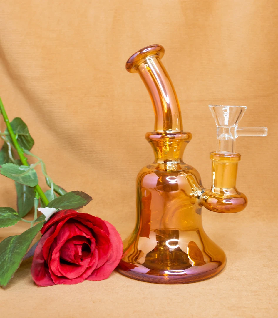 Burning Love Belle Of The Ball Water Pipe- Gold Iridescent Bongs 3 Burning Love Belle Of The Ball Water Pipe- Gold Iridescent Bongs
