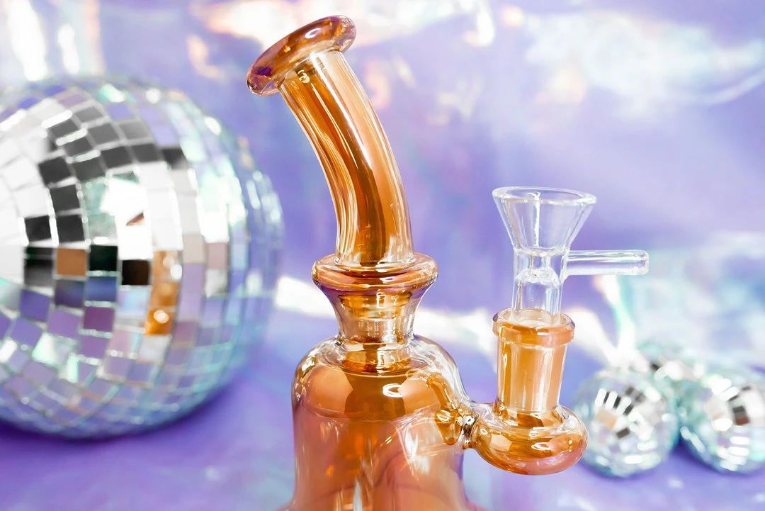 Burning Love Belle Of The Ball Water Pipe- Gold Iridescent Bongs 7 Burning Love Belle Of The Ball Water Pipe- Gold Iridescent Bongs
