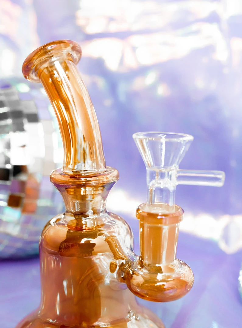 Burning Love Belle Of The Ball Water Pipe- Gold Iridescent Bongs 4 Burning Love Belle Of The Ball Water Pipe- Gold Iridescent Bongs