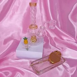 Burning Love Bongs Mini Twirl Water Pipe- Amber