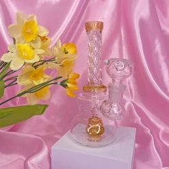 Burning Love Bongs Mini Twirl Water Pipe- Amber