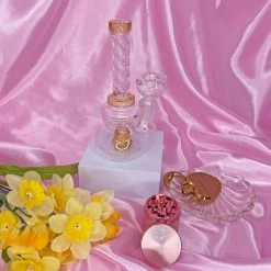 Burning Love Bongs Mini Twirl Water Pipe- Amber