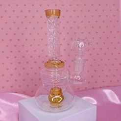 Burning Love Bongs Mini Twirl Water Pipe- Amber