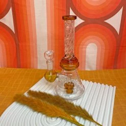Burning Love Twirl Water Pipe- Amber Bongs
