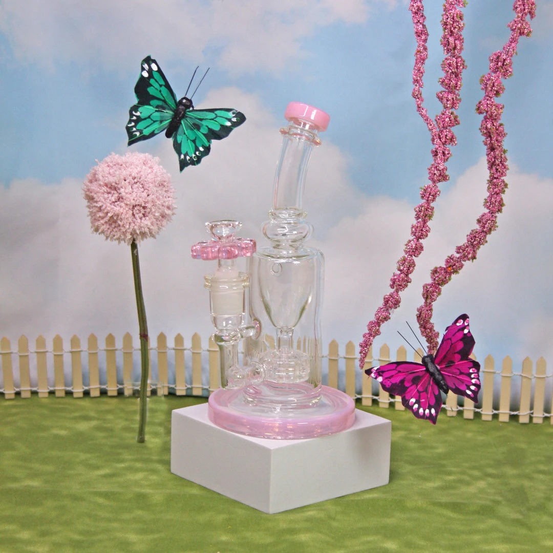 Burning Love Flower Power Water Pipe- Pink Bongs 4 Burning Love Flower Power Water Pipe- Pink Bongs
