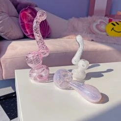 Burning Love Pipes Pink Swirl Bubbler