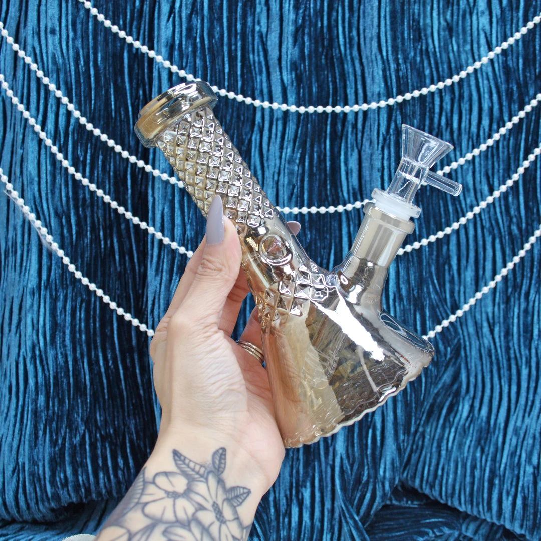 Burning Love Bongs Crystal Water Pipe- Gold 4 Burning Love Bongs Crystal Water Pipe- Gold