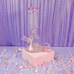 Burning Love Bongs Pink Crystal Water Pipe