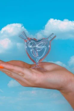 Burning Love Joint Accessories Mini Heart Bubbler- Pink