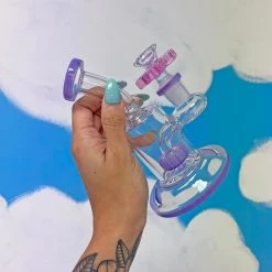 Burning Love Bongs Flower Power Water Pipe- Purple