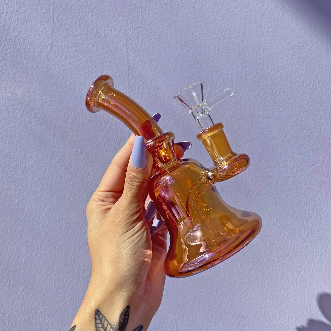 Burning Love Belle Of The Ball Water Pipe- Gold Iridescent Bongs 9 Burning Love Belle Of The Ball Water Pipe- Gold Iridescent Bongs