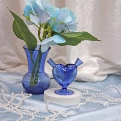 Burning Love Joint Accessories Mini Heart Bubbler- Blue