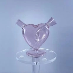 Burning Love Joint Accessories Mini Heart Bubbler- Pink