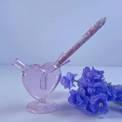 Burning Love Joint Accessories Mini Heart Bubbler- Pink
