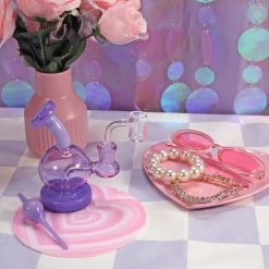 Shop Burning Love Hearts Heat Resistant Silicone Pad Concentrate Containers