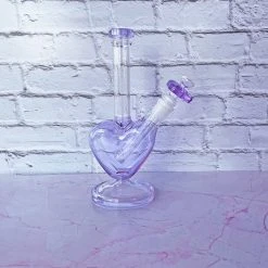 Burning Love Heart Water Pipe- Lavender