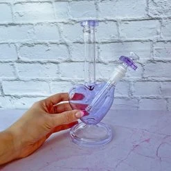 Burning Love Heart Water Pipe- Lavender