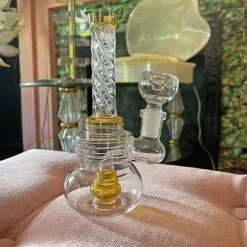Burning Love Bongs Mini Twirl Water Pipe- Amber