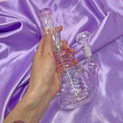 Burning Love Bongs Twirl Water Pipe- Pink