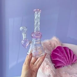Burning Love Bongs Twirl Water Pipe- Pink