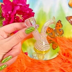 Burning Love Yellow Groovy Swirl Bong