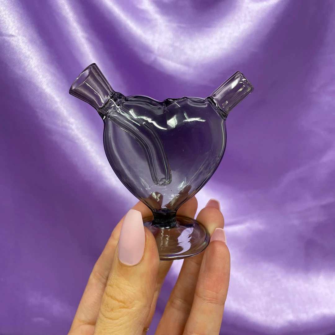 Burning Love Mini Heart Bubbler- Black Burning Love Mini Heart Bubbler- Black