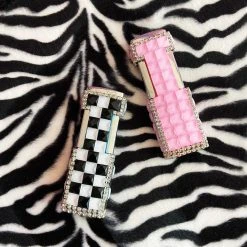 Burning Love Lighters Fancy Flame Lighter- Black/white Checker