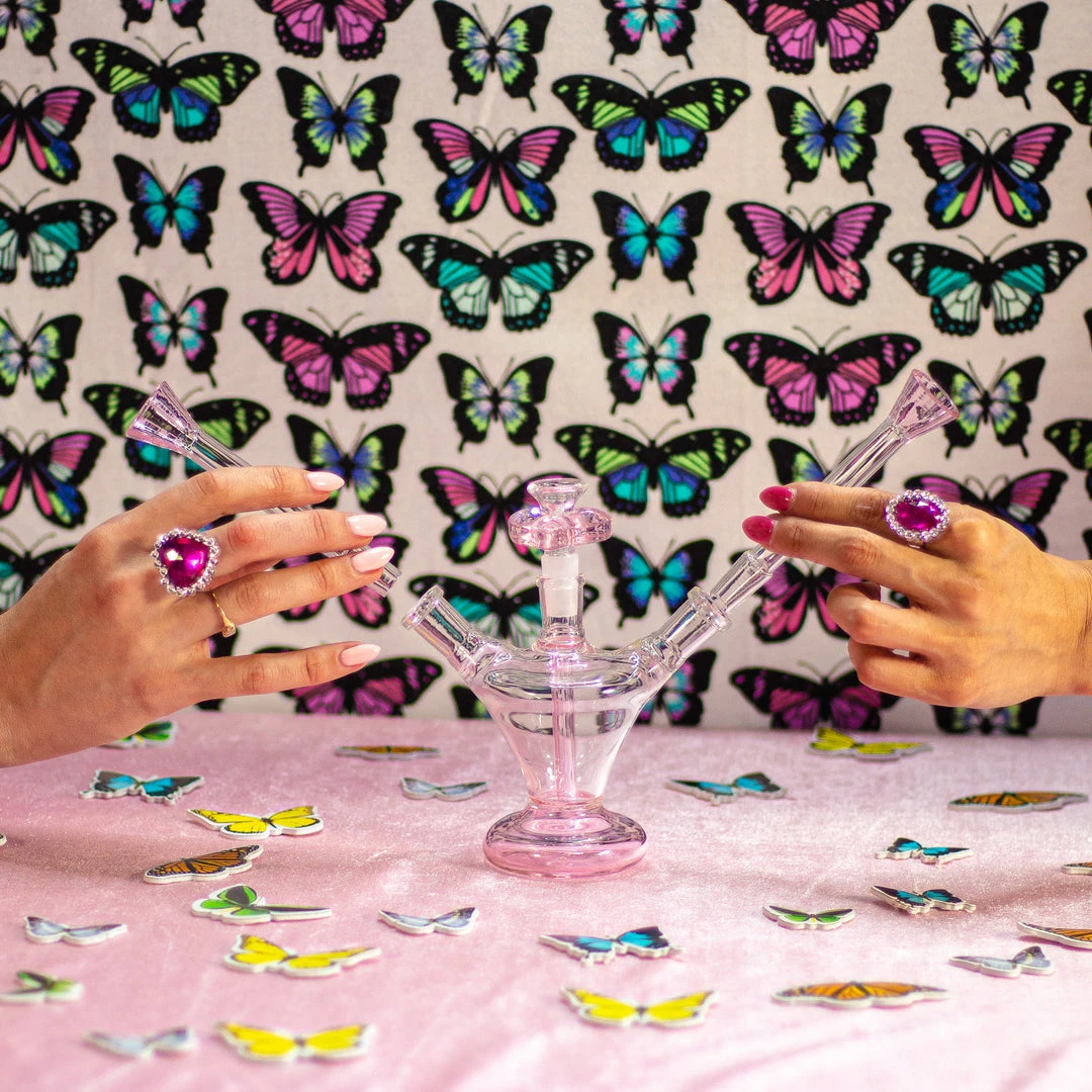 Burning Love Lovebirds Water Pipe- Pink 6 Burning Love Lovebirds Water Pipe- Pink