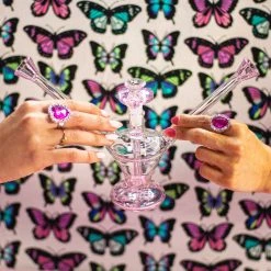 Burning Love Lovebirds Water Pipe- Pink 13 Burning Love Lovebirds Water Pipe- Pink