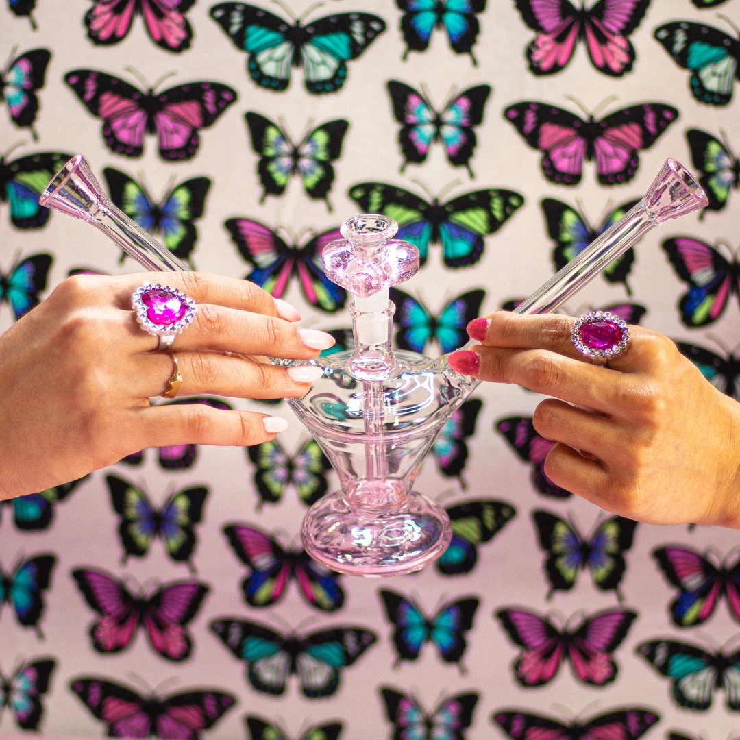 Burning Love Lovebirds Water Pipe- Pink 7 Burning Love Lovebirds Water Pipe- Pink