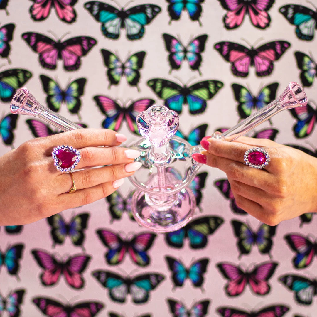 Burning Love Lovebirds Water Pipe- Pink 5 Burning Love Lovebirds Water Pipe- Pink