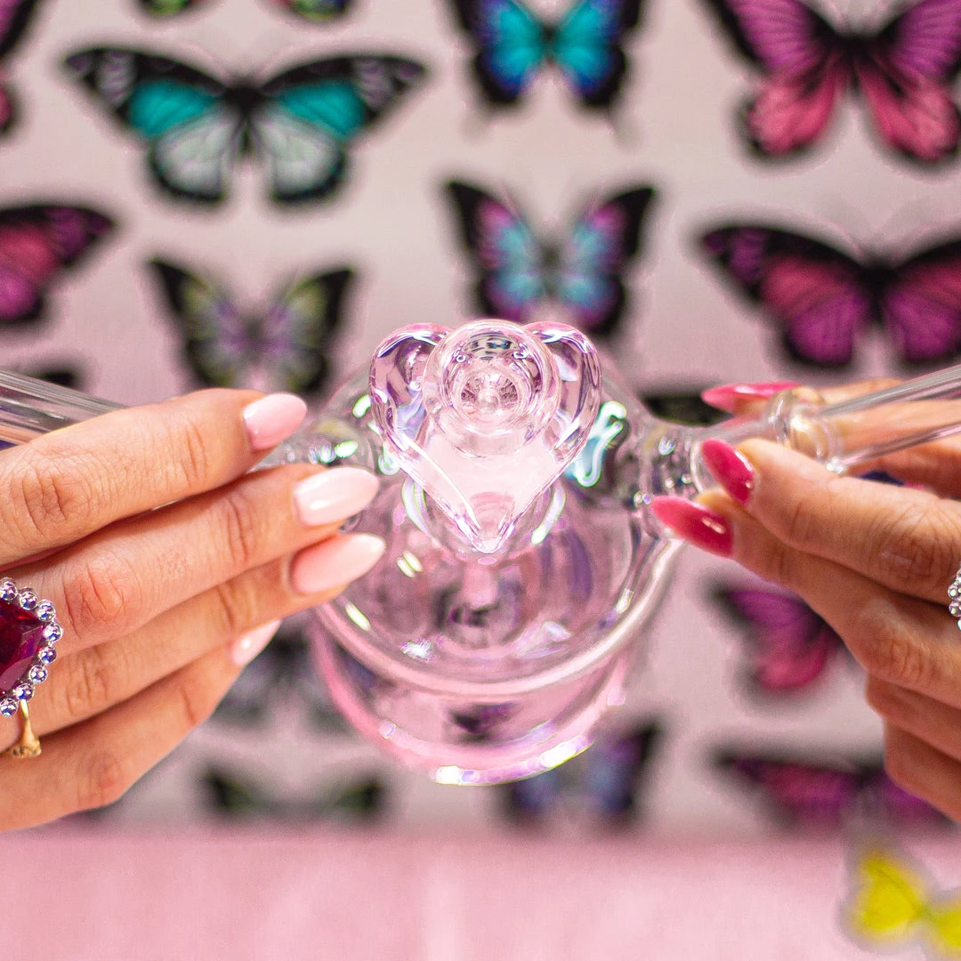 Burning Love Lovebirds Water Pipe- Pink 4 Burning Love Lovebirds Water Pipe- Pink