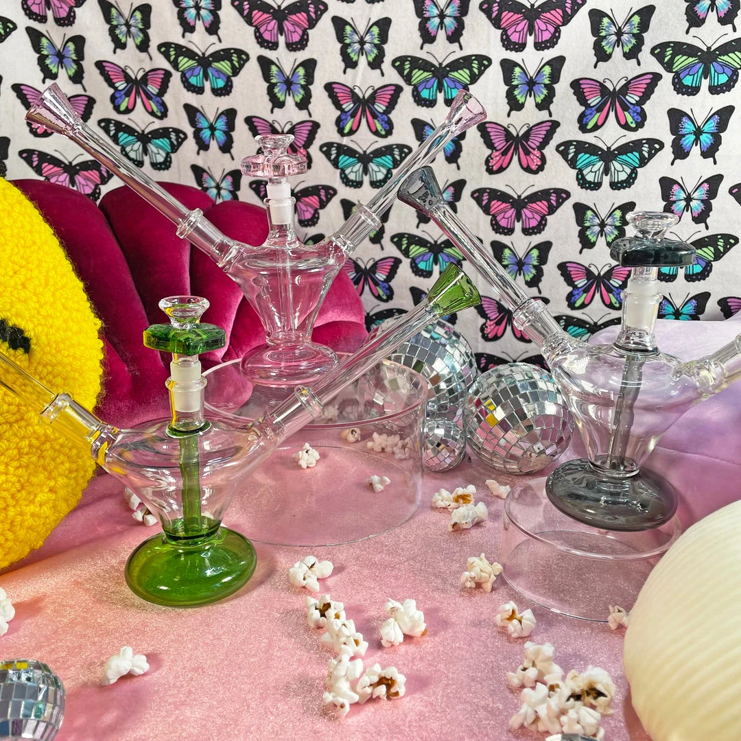 Burning Love Lovebirds Water Pipe- Pink 9 Burning Love Lovebirds Water Pipe- Pink