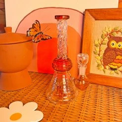 Burning Love Twirl Water Pipe- Amber Bongs