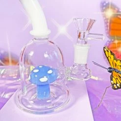 Burning Love Pipes Micro Mushroom Water Pipe- Periwinkle