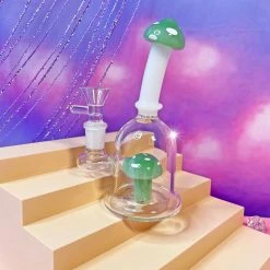 Burning Love Pipes Micro Mushroom Water Pipe- Jade