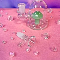 Burning Love Pipes Micro Mushroom Water Pipe- Jade