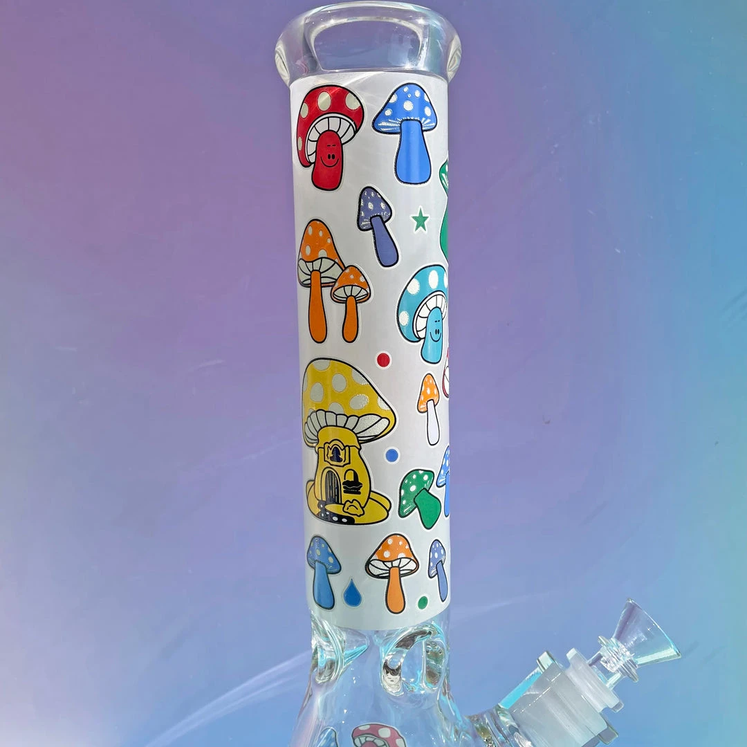 Burning Love 14" XL Rainbow Mushroom Bong Bongs 8 Burning Love 14" XL Rainbow Mushroom Bong Bongs
