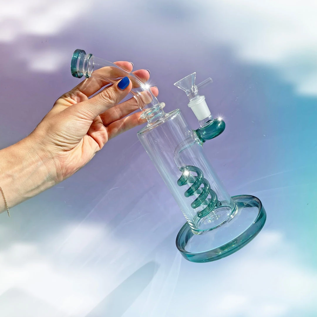 Burning Love Bongs Whirly Girl- Teal 7 Burning Love Bongs Whirly Girl- Teal