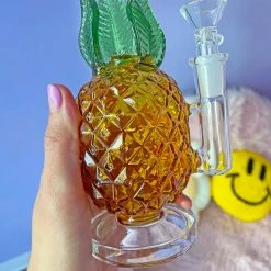 Burning Love Pineapple Water Pipe- Amber Glass Bongs