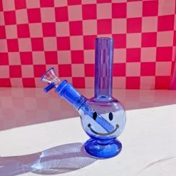 Burning Love Smiley Mini Bong- Blue