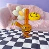 Burning Love Smiley Mini Bong- Amber