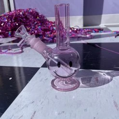 Burning Love Smiley Mini Bong- Pink Bongs