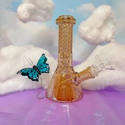 Burning Love Crystal Water Pipe- Rose Gold Iridescent