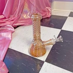 Burning Love Crystal Water Pipe- Rose Gold Iridescent