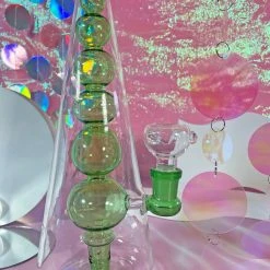 Burning Love Bubble Vase Water Pipe- Green Bongs
