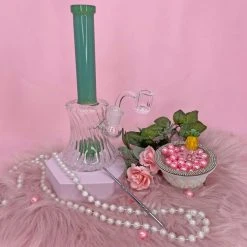 Burning Love Bongs Regal Gem Water Pipe- Milky Jade