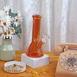 Burning Love Bongs Opalescent Beaker Bong- Ruby