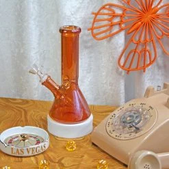 Burning Love Bongs Opalescent Beaker Bong- Ruby