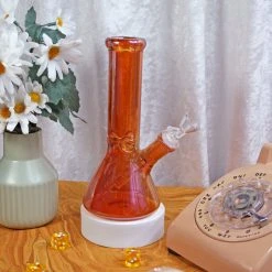 Burning Love Bongs Opalescent Beaker Bong- Ruby